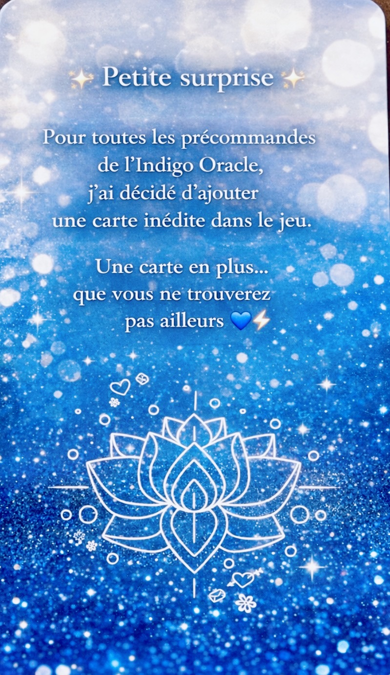 Indigo Spiritu’Aile Oracle 52 cartes bilingues + notice + 1 New carte Inédite - Tirages Pro et Spirituel - Dév. Perso - Édition Mate / ⚠️ Aucune expédition internationale – France uniquement. Fdp inclus – Image 9