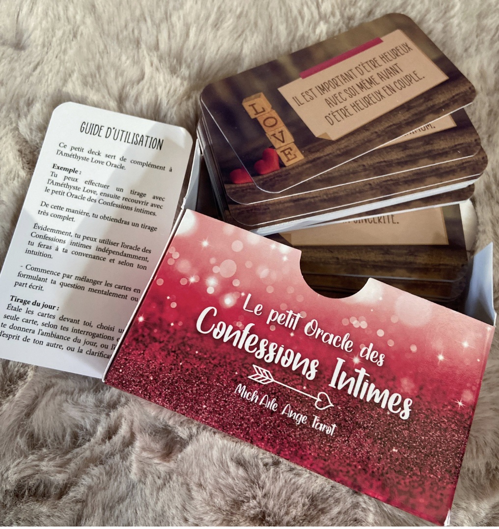 Edition très limitée Oracle des CONFESSIONS INTIMES 65 cartes / Que se passe t’il dans la tête de votre autre ! FDP inclus – Image 2