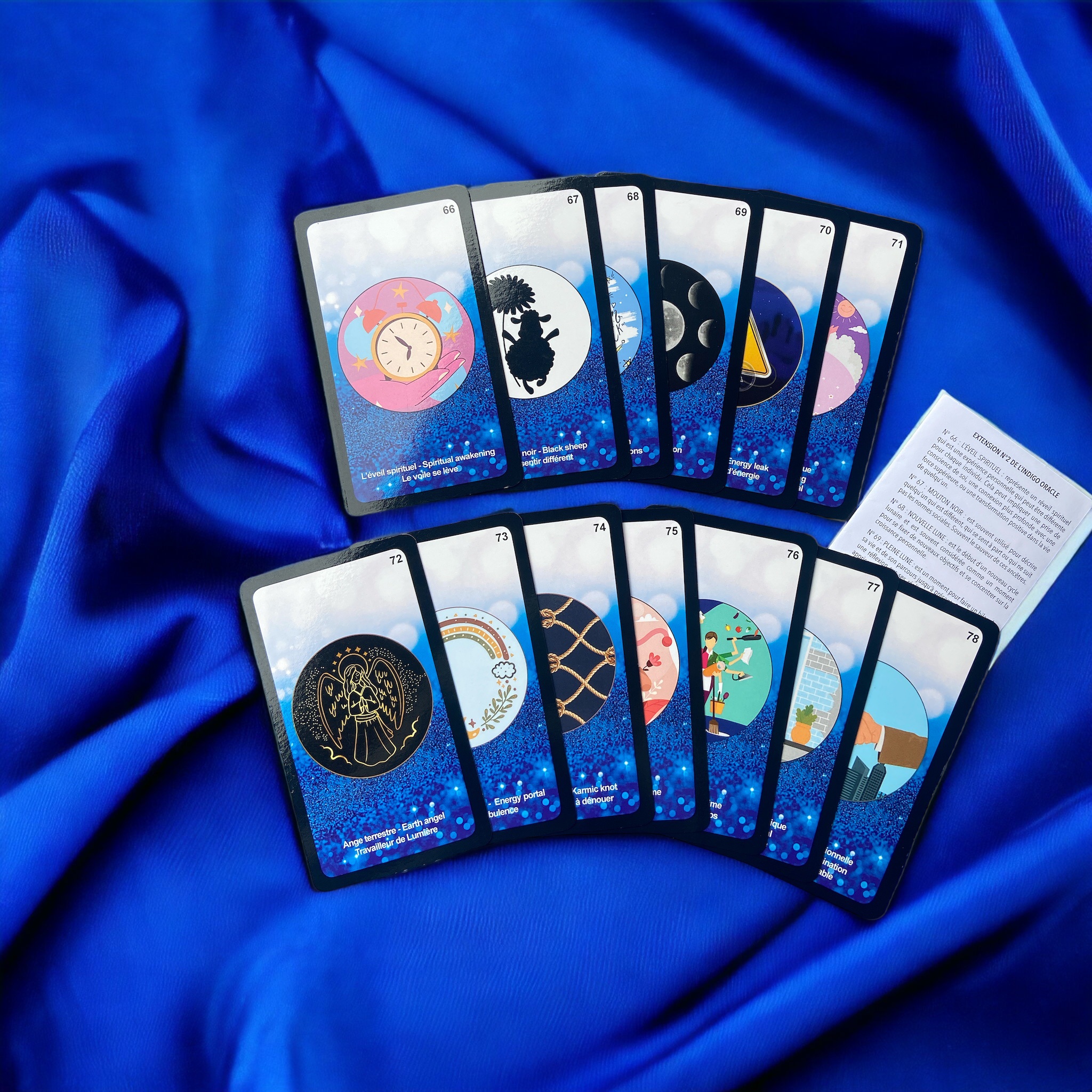 Extension N*2 - 13 cartes bilingue pour l’Indigo Oracle - cartes de 66 à 78 + notice - Édition Mate. FDP inclus – Image 2
