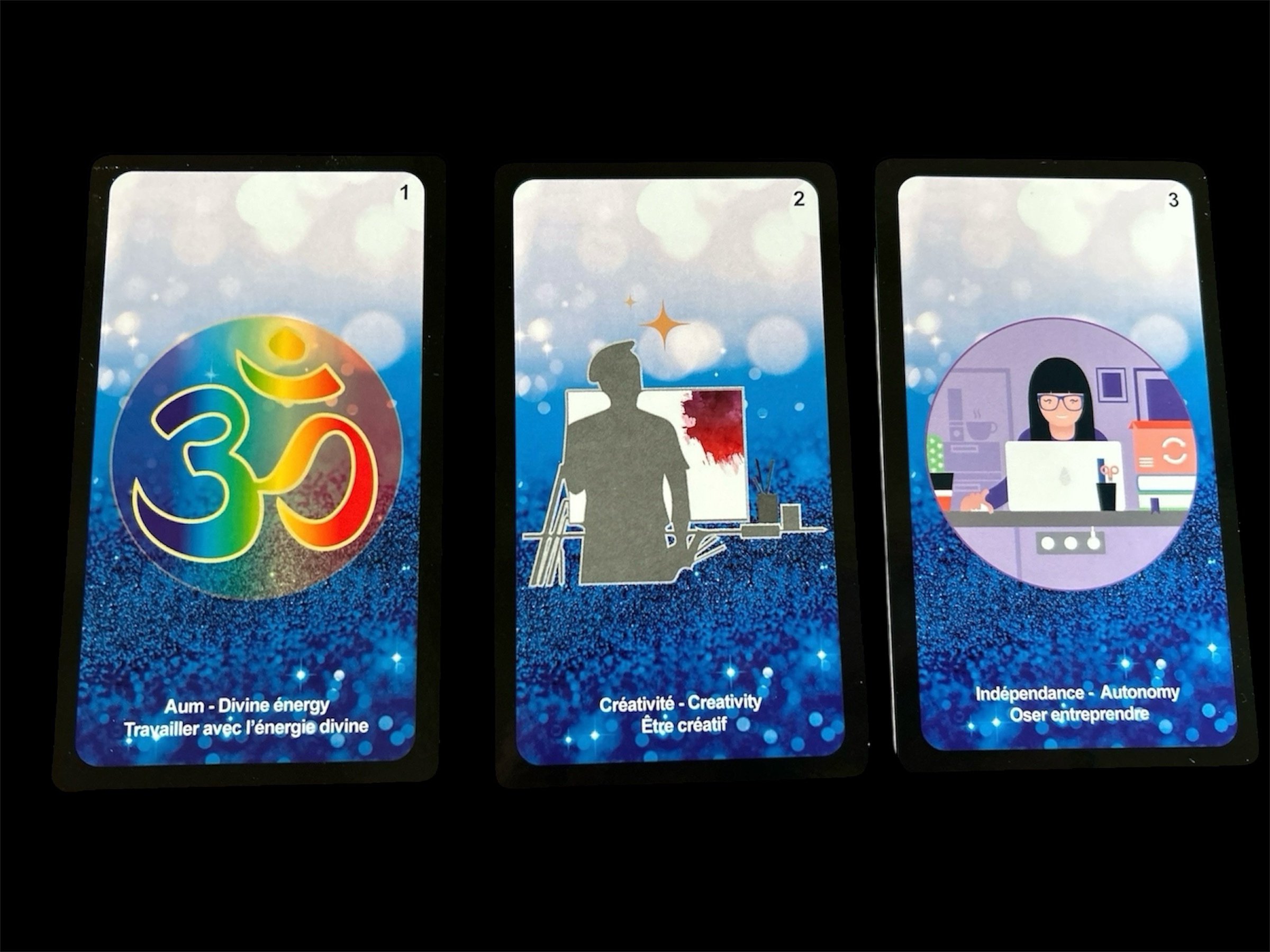 Pack de 2 oracles : Améthyste Love Oracle 52 cartes Trilingues + Indigo Spiritu’Aile Oracle 52 cartes bilingues – Image 7