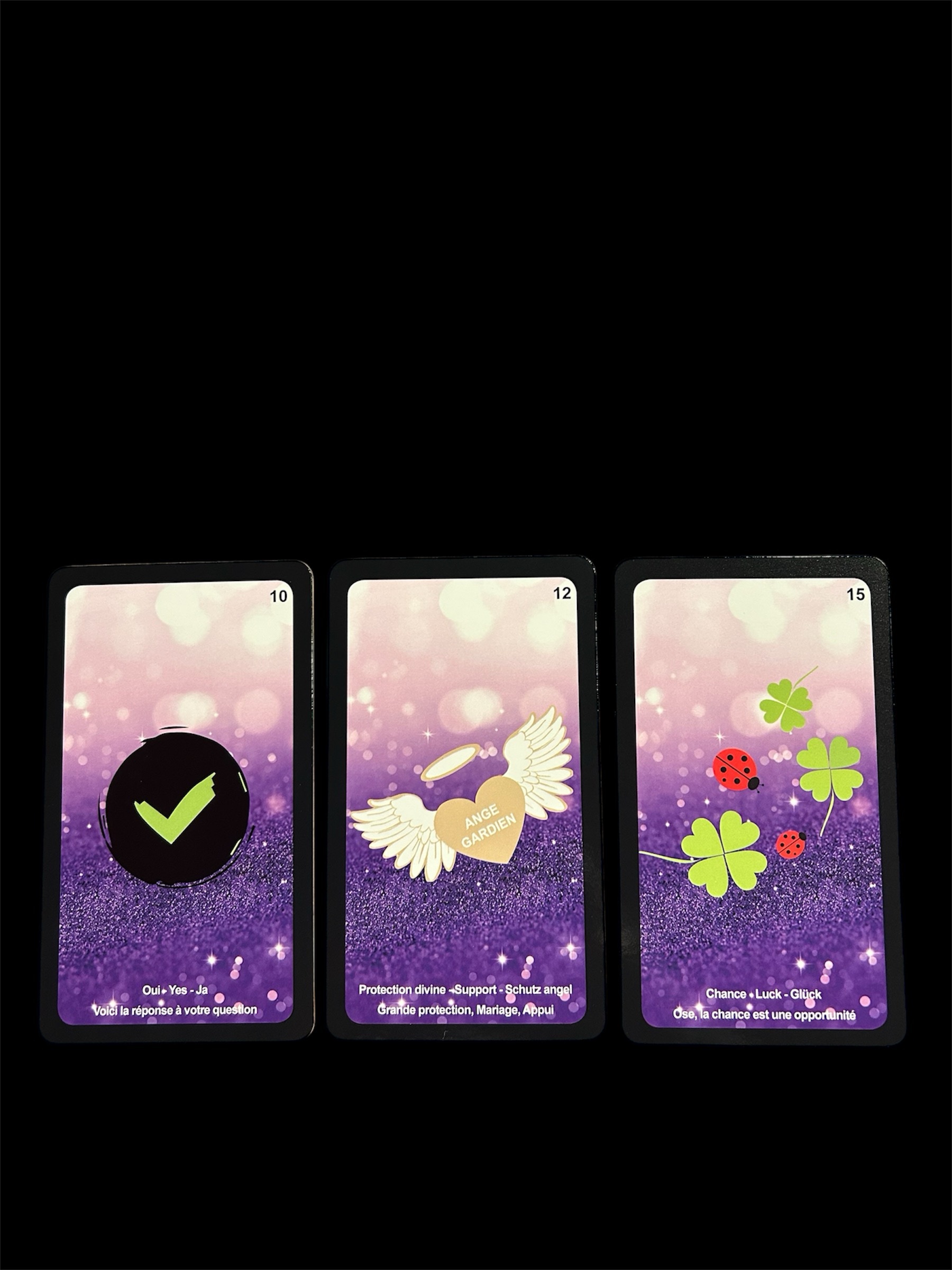 Pack de 2 oracles : Améthyste Love Oracle 52 cartes Trilingues + Indigo Spiritu’Aile Oracle 52 cartes bilingues – Image 4