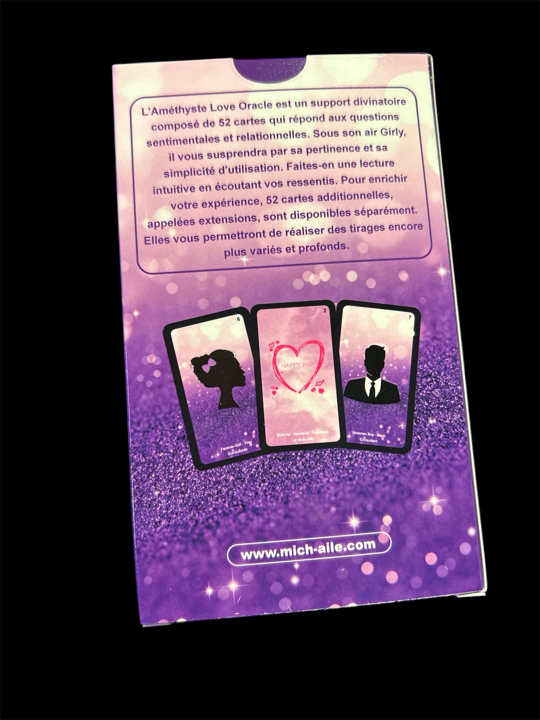 Améthyste Love Oracle - Édition MAT - Trilingue - Jeu de 52 cartes + notice ⚠️ Aucune expédition internationale – France uniquement. FDP inclus – Image 4